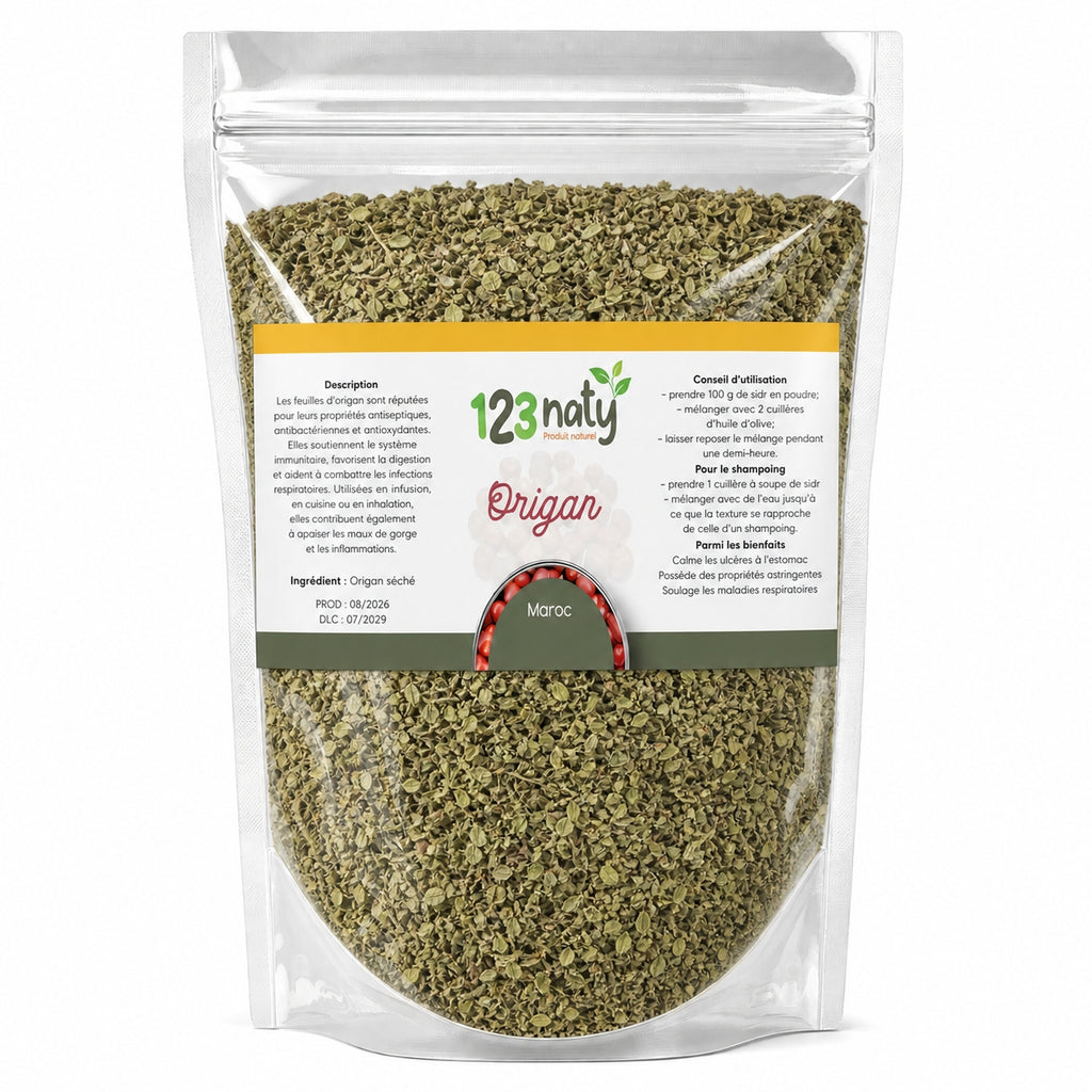 100g Origan en Feuille Séché - 1kg packaging photo