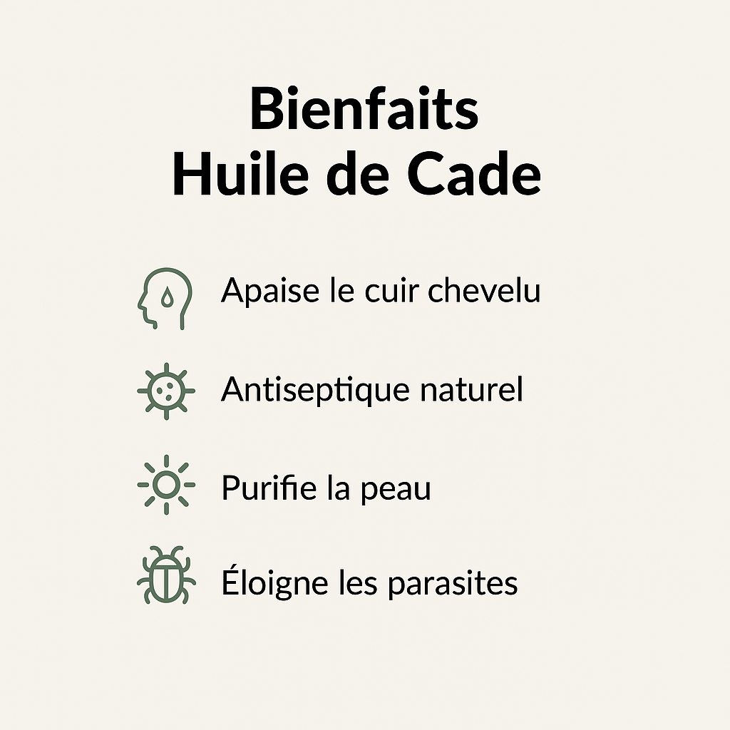 Huile de Cade 1L – Usage cosmétique, huile naturelle pour soins peau et cheveux