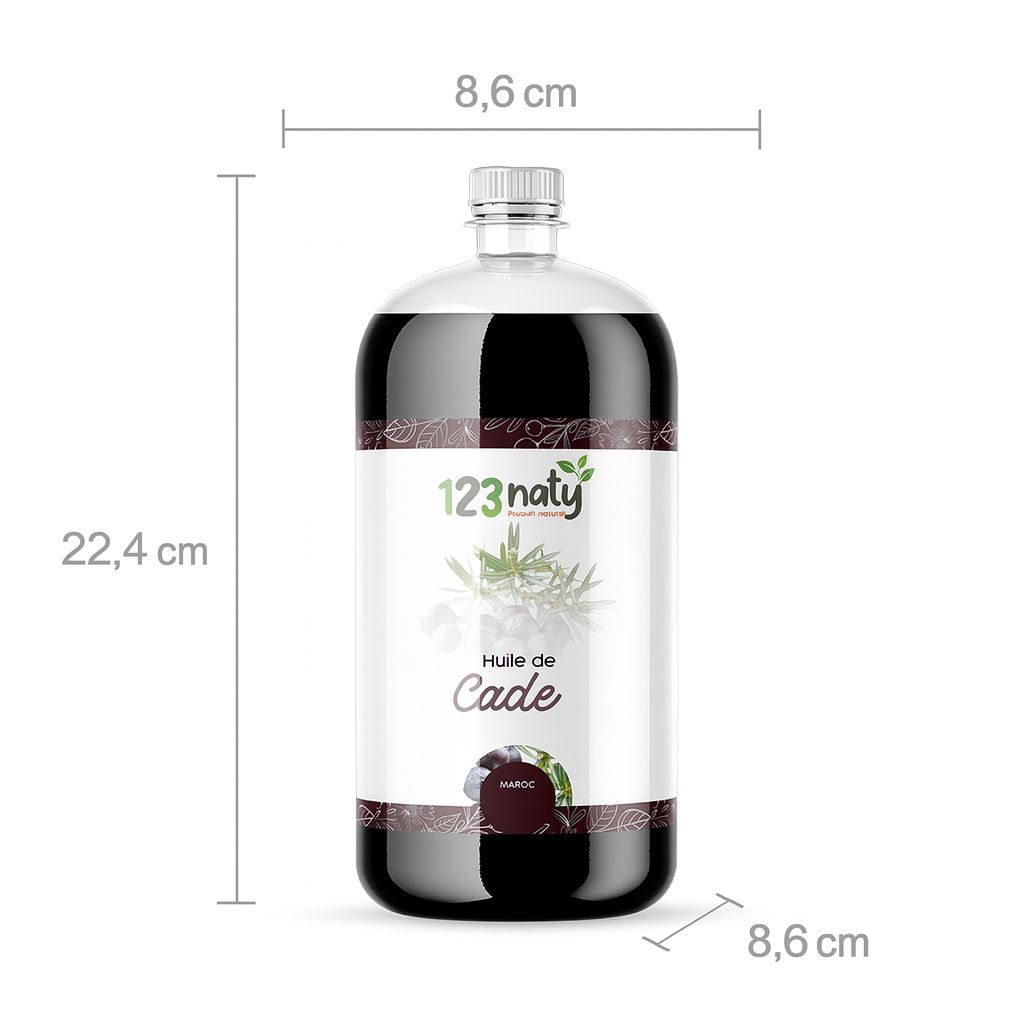 Huile de Cade 1L – Usage cosmétique, huile naturelle pour soins peau et cheveux