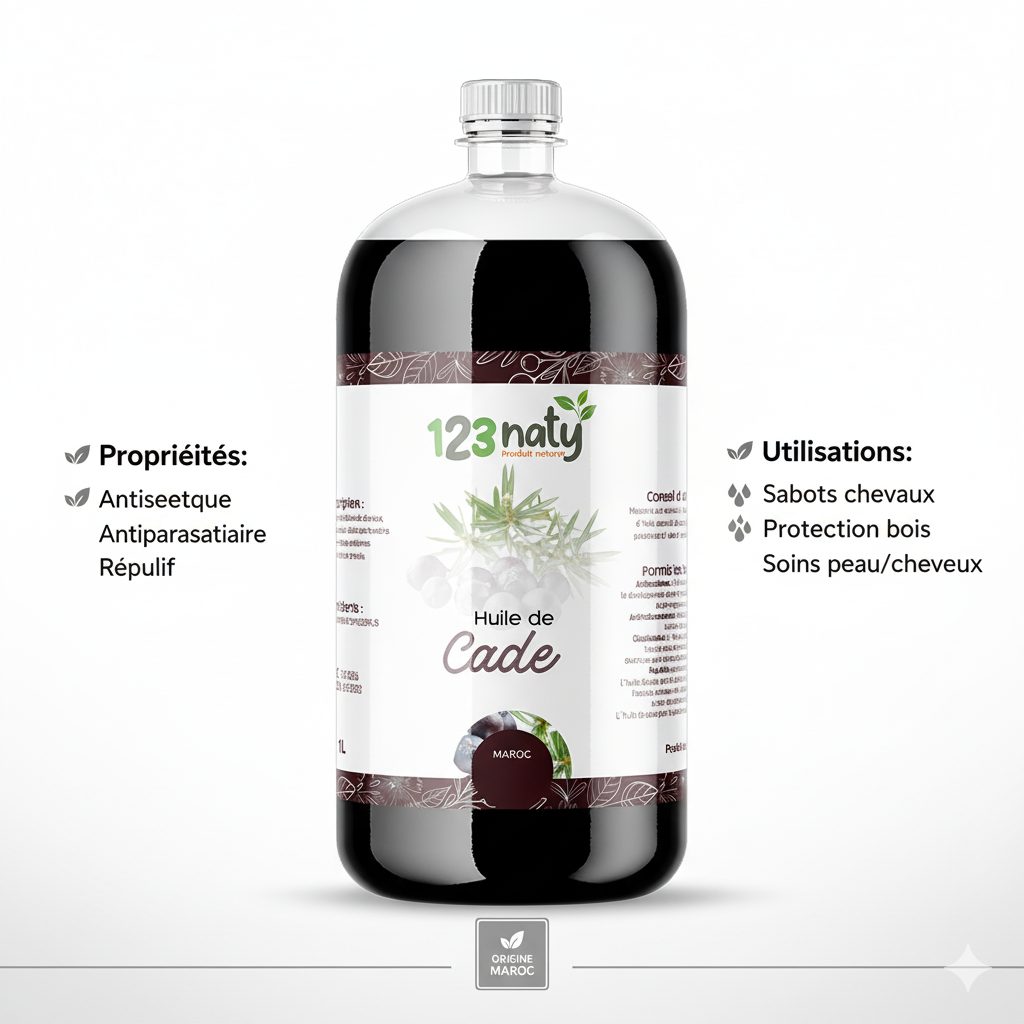 Huile de Cade 1L – Usage cosmétique, huile naturelle pour soins peau et cheveux | 123NATY — photo 5