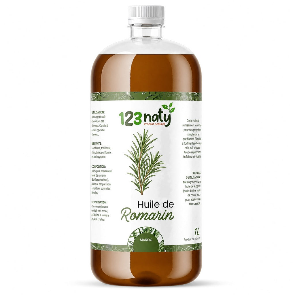 Huile de romarin 1 L | Usage cosmétique et alimentaire | 123NATY — photo principale