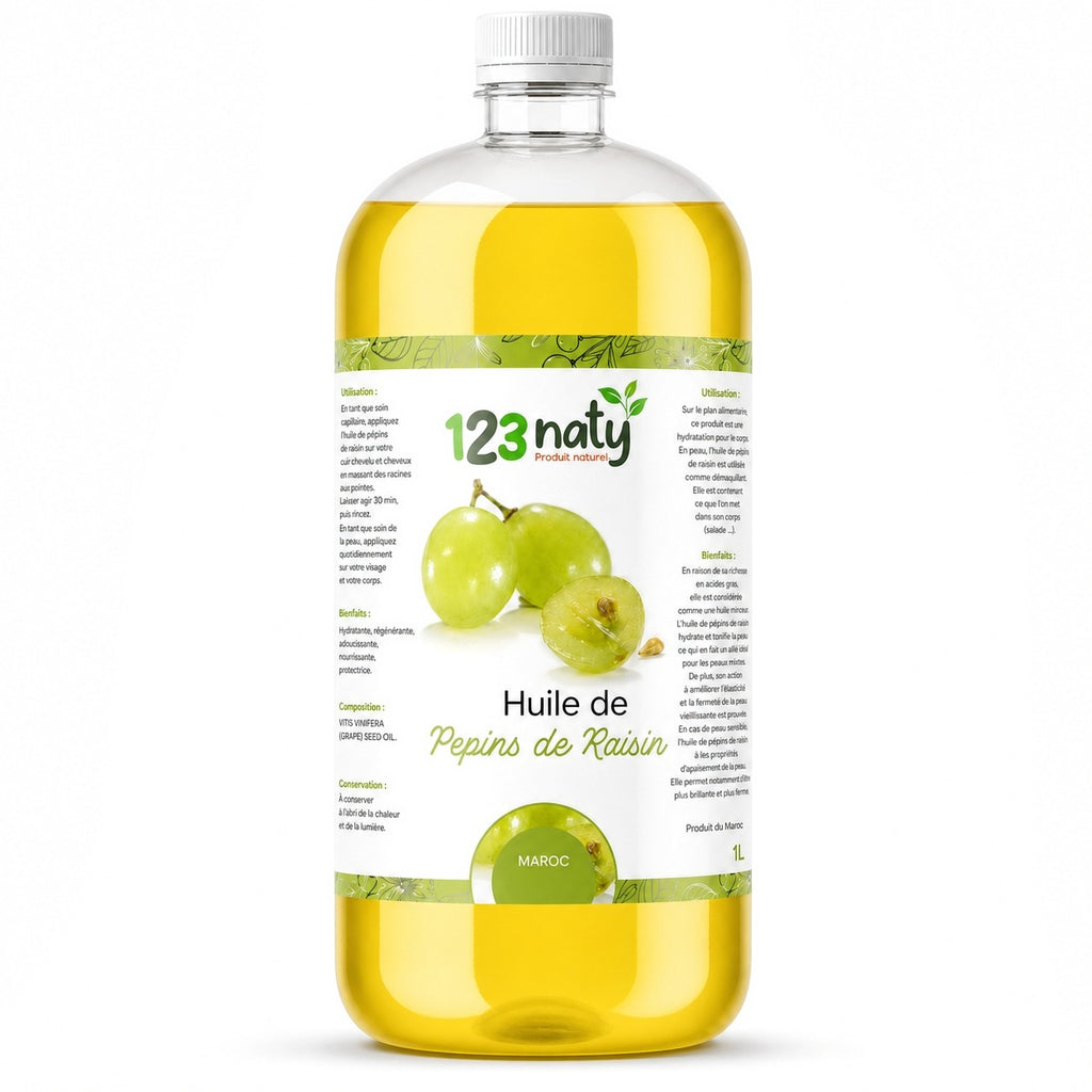 1L Huile de Pépin de Raisin | 123NATY — photo principale fond blanc