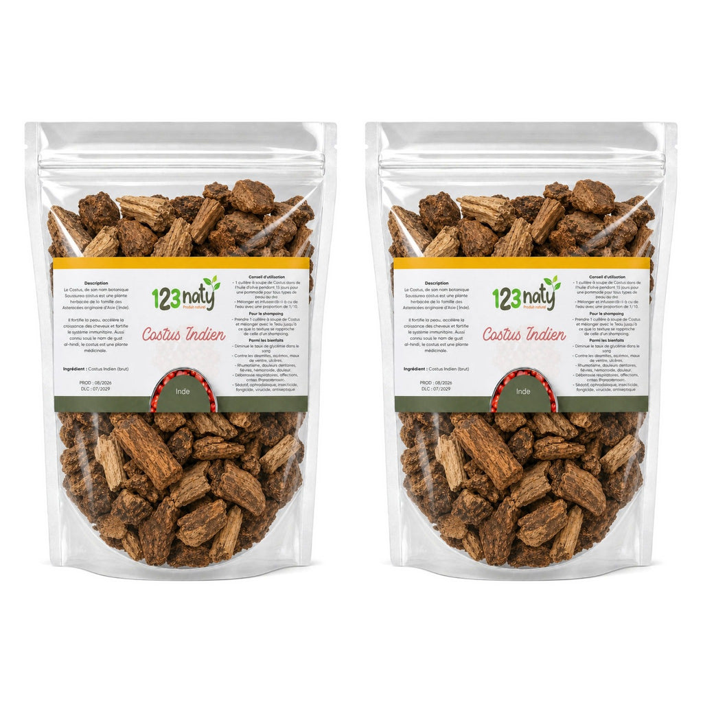 2X 1kg Costus Indien Brut | 123NATY — pack de 2 produits