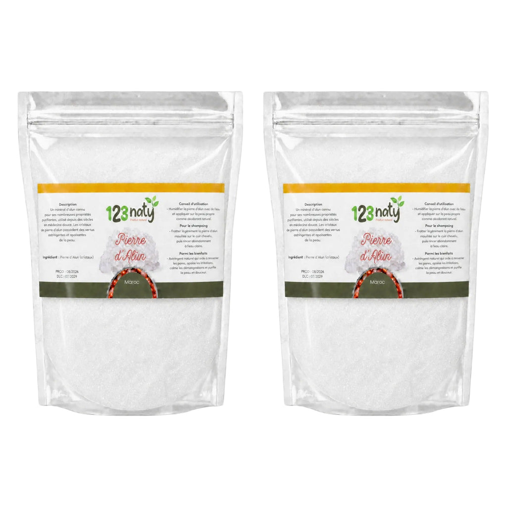 2X 1kg Pierre d'Alun Poudre Cristaux | 123NATY — pack de 2 produits