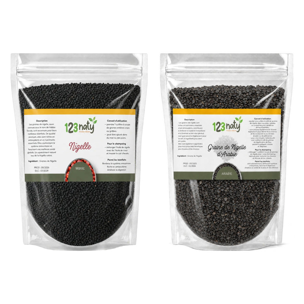 Pack 1kg Graine de Nigelle en Poudre & 1kg Graine de Nigelle | 123NATY — pack de 2 produits