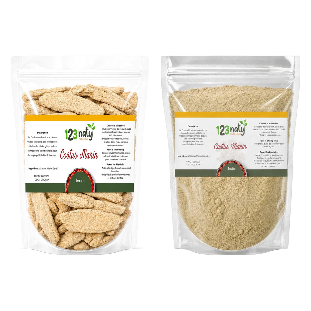 Pack 1kg Costus Marin Brut & 1kg Costus Marin en Poudre | 123NATY — pack de 2 produits