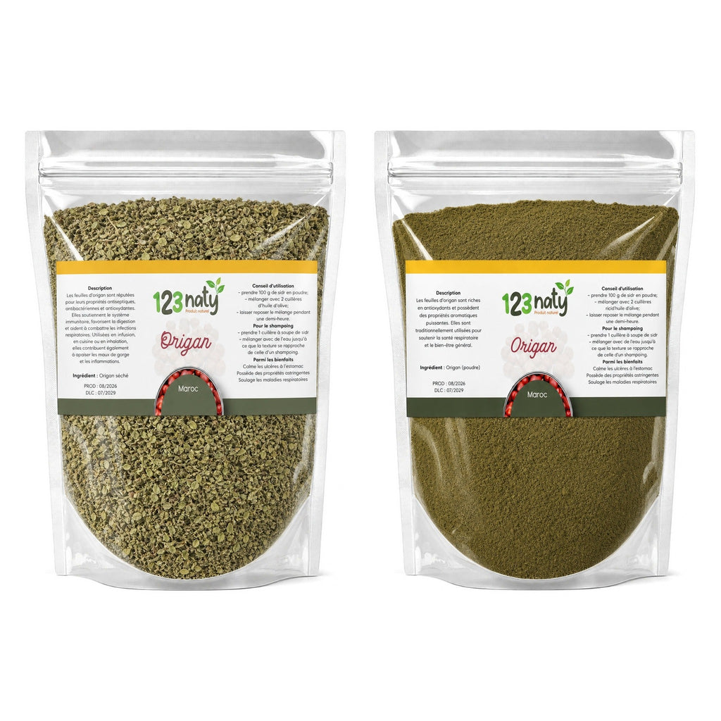 Pack 100g Origan en Feuille Séché & 100g Origan en Poudre | 123NATY — pack de 2 produits
