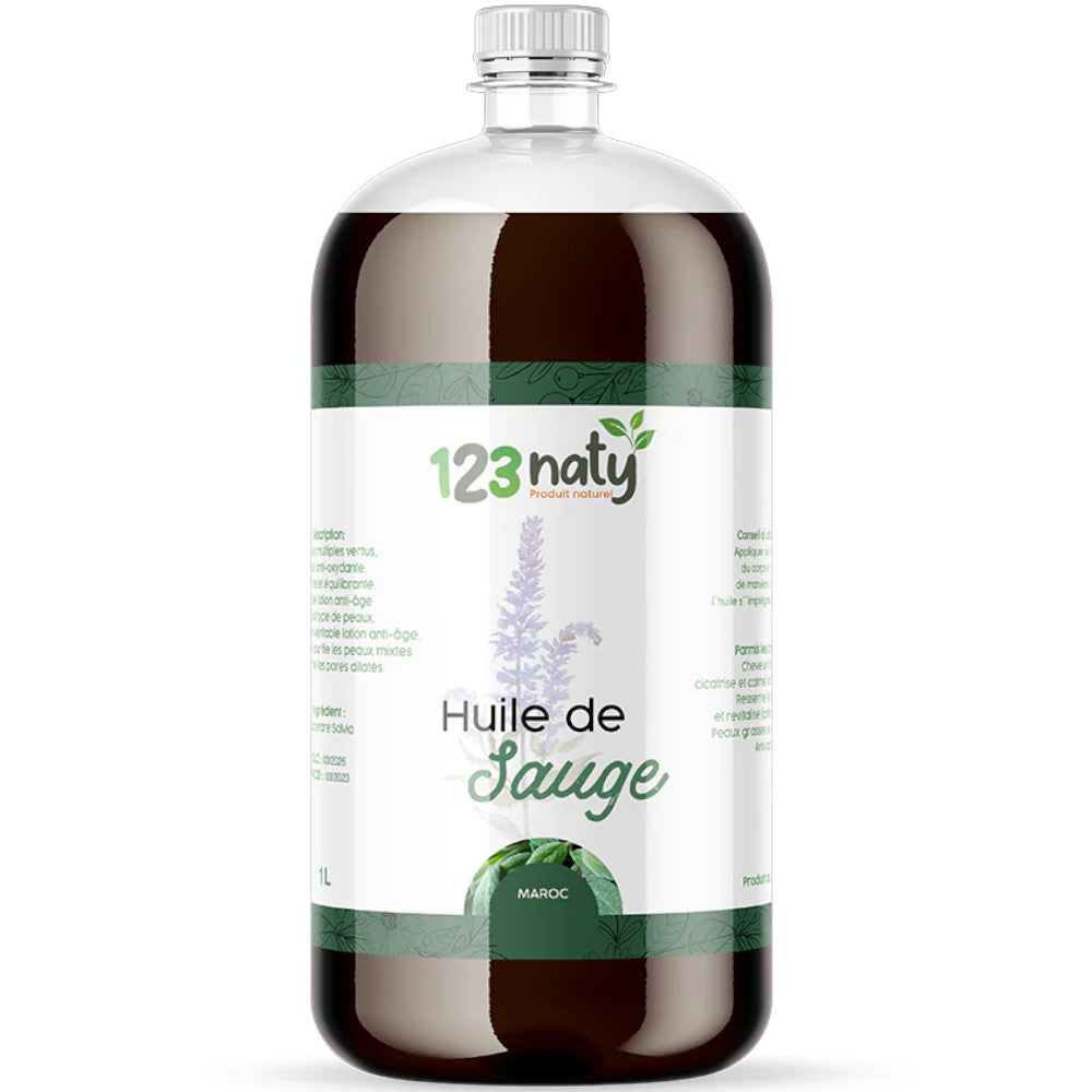 1L Huile de Sauge Végétale – Soin du Corps et Massage Naturel