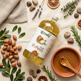 Huile d'Argan cosmétique - flat lay ambiance