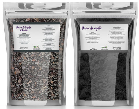 Pack  100g Graine de Nigelle d'Arabie & 100g Graine de Nigelle en Poudre