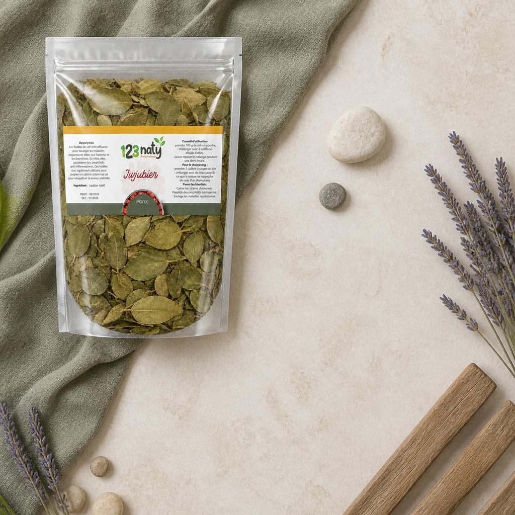 100g Feuille de Jujubier (Sidr) | 123NATY — Ambiance flat lay