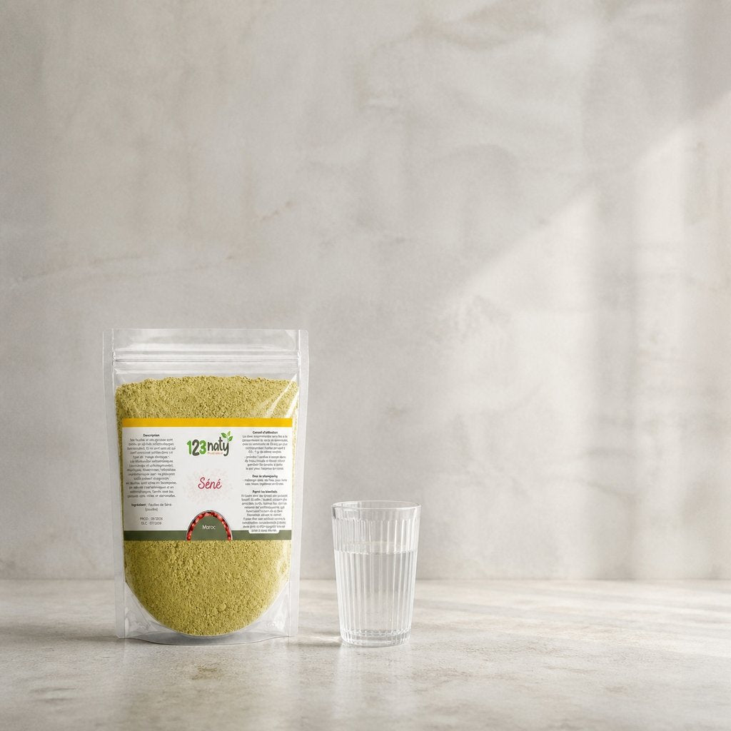 100g Feuille de Séné en Poudre | 123NATY — Taille réelle du produit