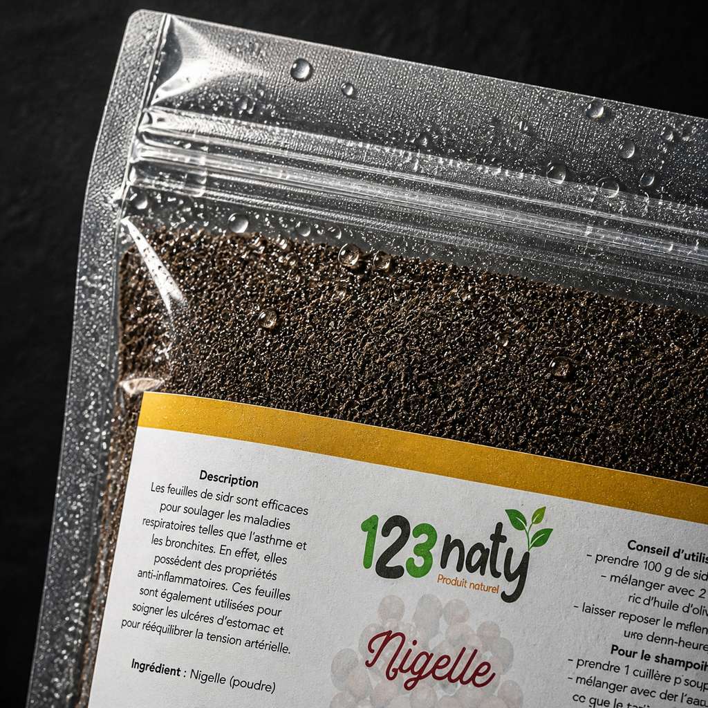 100g Graine de Nigelle en Poudre — Détail macro