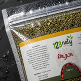 100g Origan en Feuille Séché | 123NATY — Détail macro du flacon