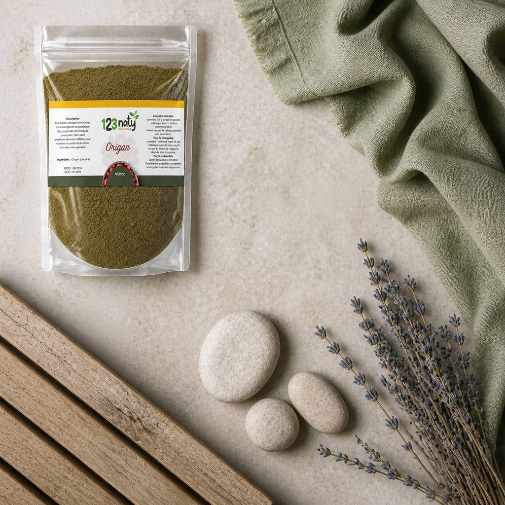 100g Origan en Poudre — Ambiance flat lay