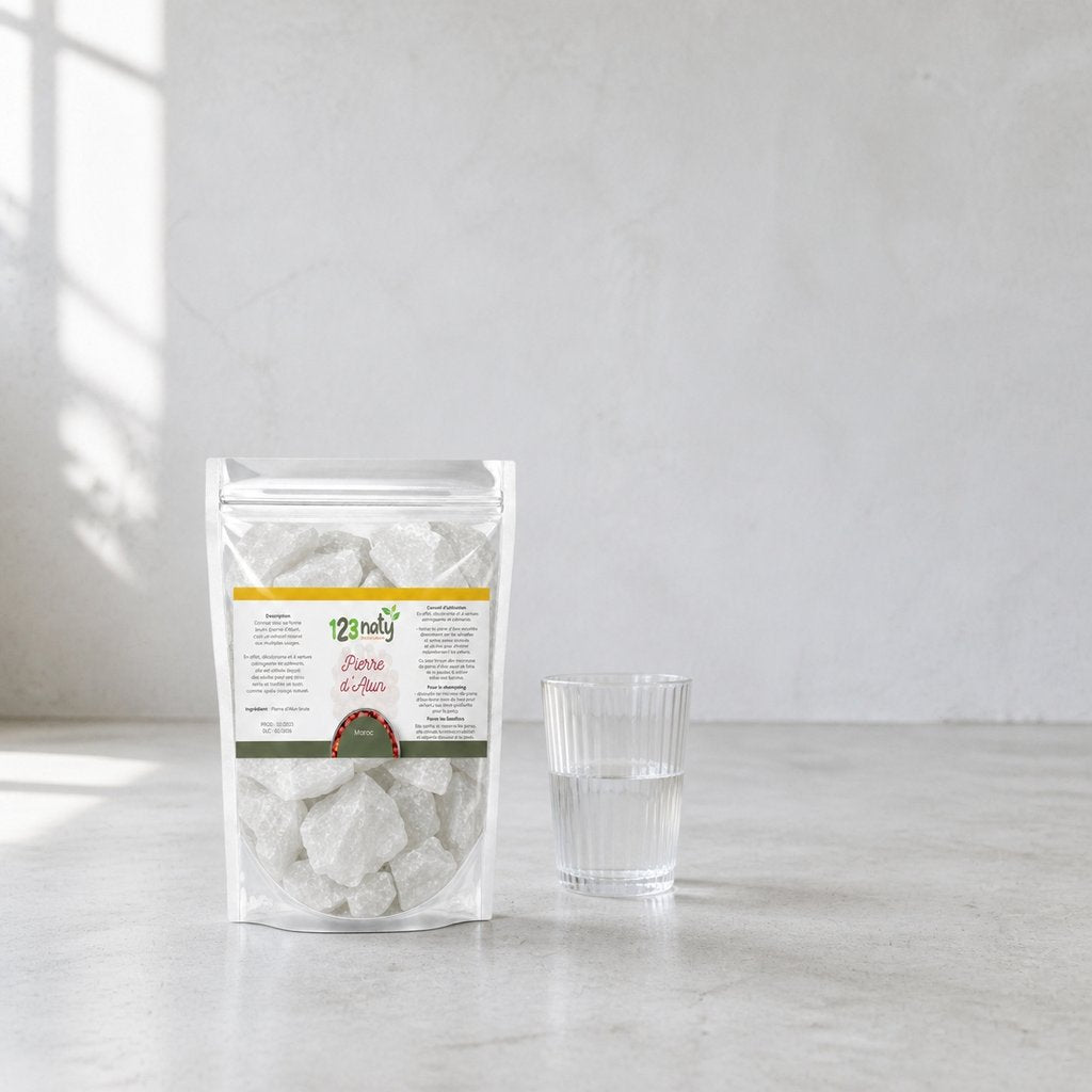 Pierre d’alun brute 100 g | 123NATY — Taille réelle du produit