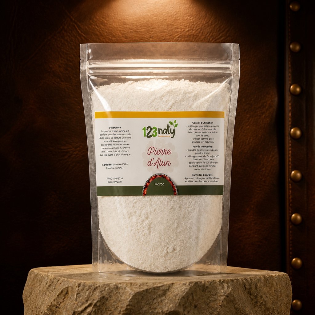 100g Pierre d'Alun Poudre Surfine | 123NATY — Présentation premium