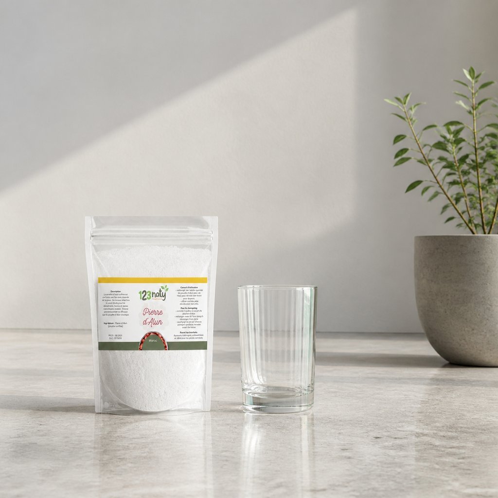 100g Pierre d'Alun Poudre Surfine | 123NATY — Taille réelle du produit