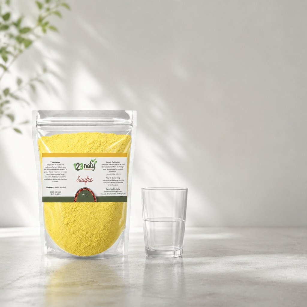100g Soufre en Poudre | 123NATY — Taille réelle du produit