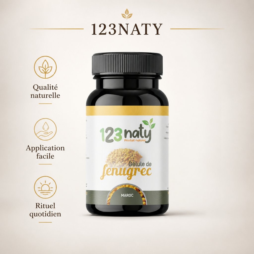 120 Gélule de Fenugrec | 123NATY — Infographie bénéfices clés