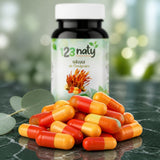 120 Gélules Cordyceps – Champignon Médicinal – Santé & Performance | 123NATY — Texture en gros plan