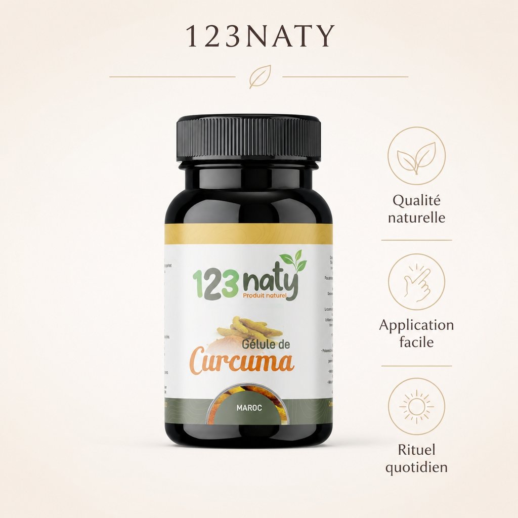 120 Gélules de Curcuma | 123NATY — Infographie bénéfices clés