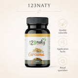 120 Gélules de Curcuma | 123NATY — Infographie bénéfices clés
