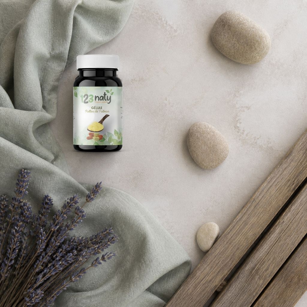 120 Gélules Pollen de Palmier | 123NATY — Ambiance flat lay