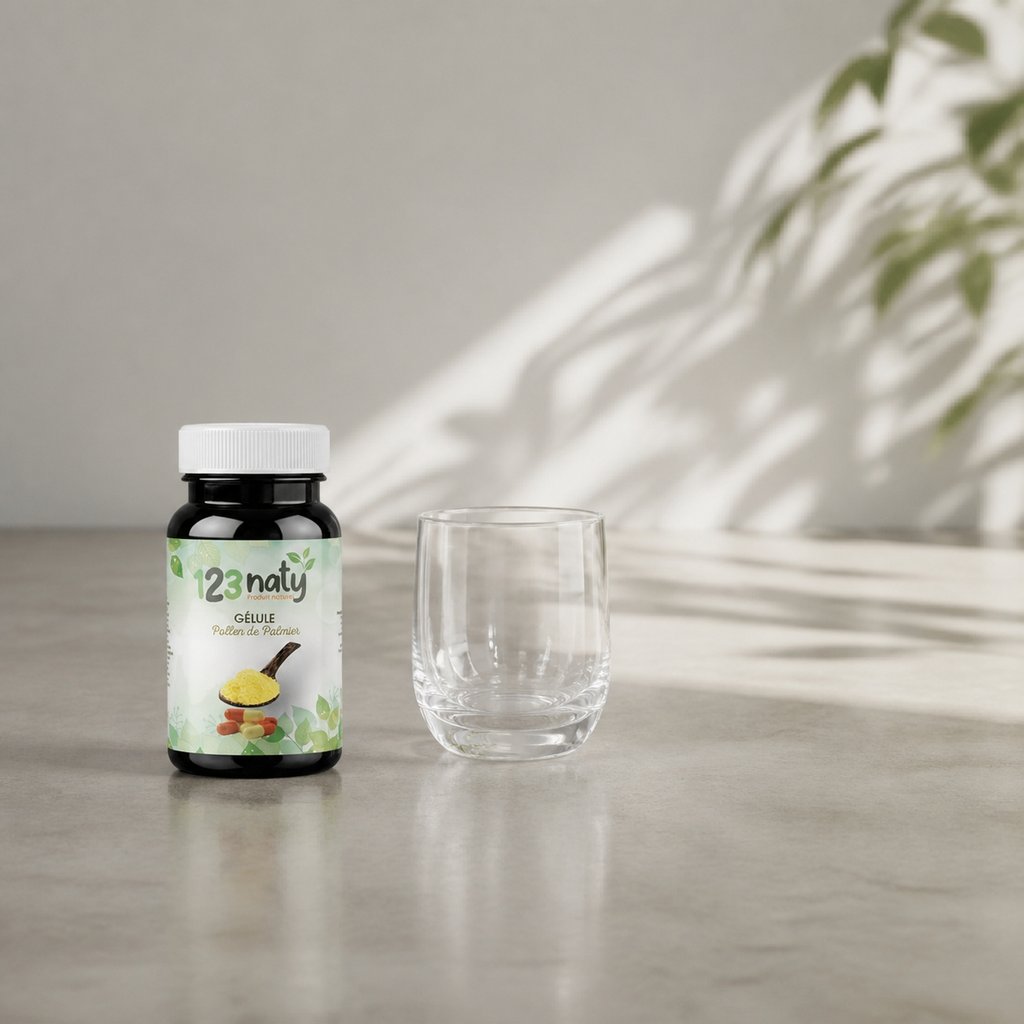 120 Gélules Pollen de Palmier | 123NATY — Taille réelle du produit