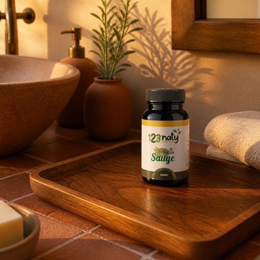 Sauge en Gélules – 280 mg – 120 Gélules – Bien-être Féminin | 123NATY — Mise en scène d'usage