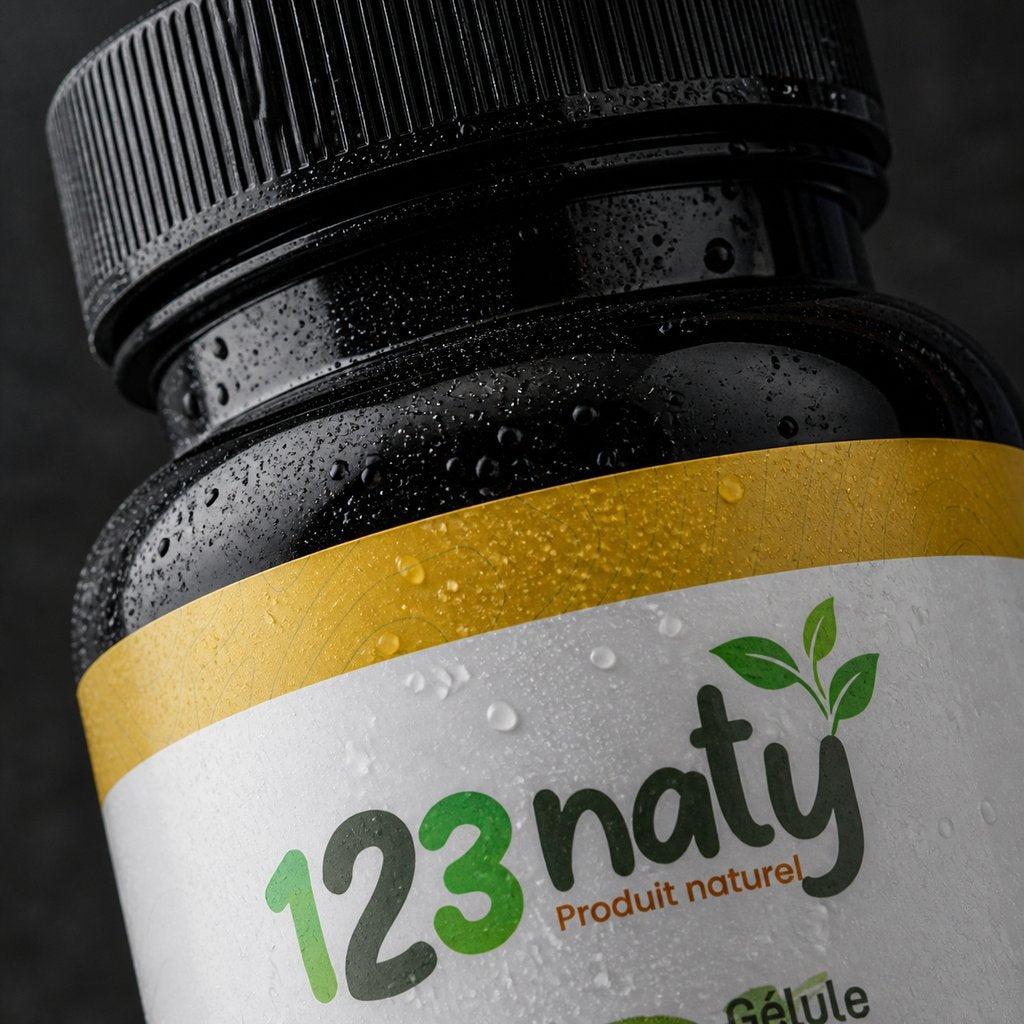 Sauge en Gélules – 280 mg – 120 Gélules – Bien-être Féminin | 123NATY — Détail macro du flacon