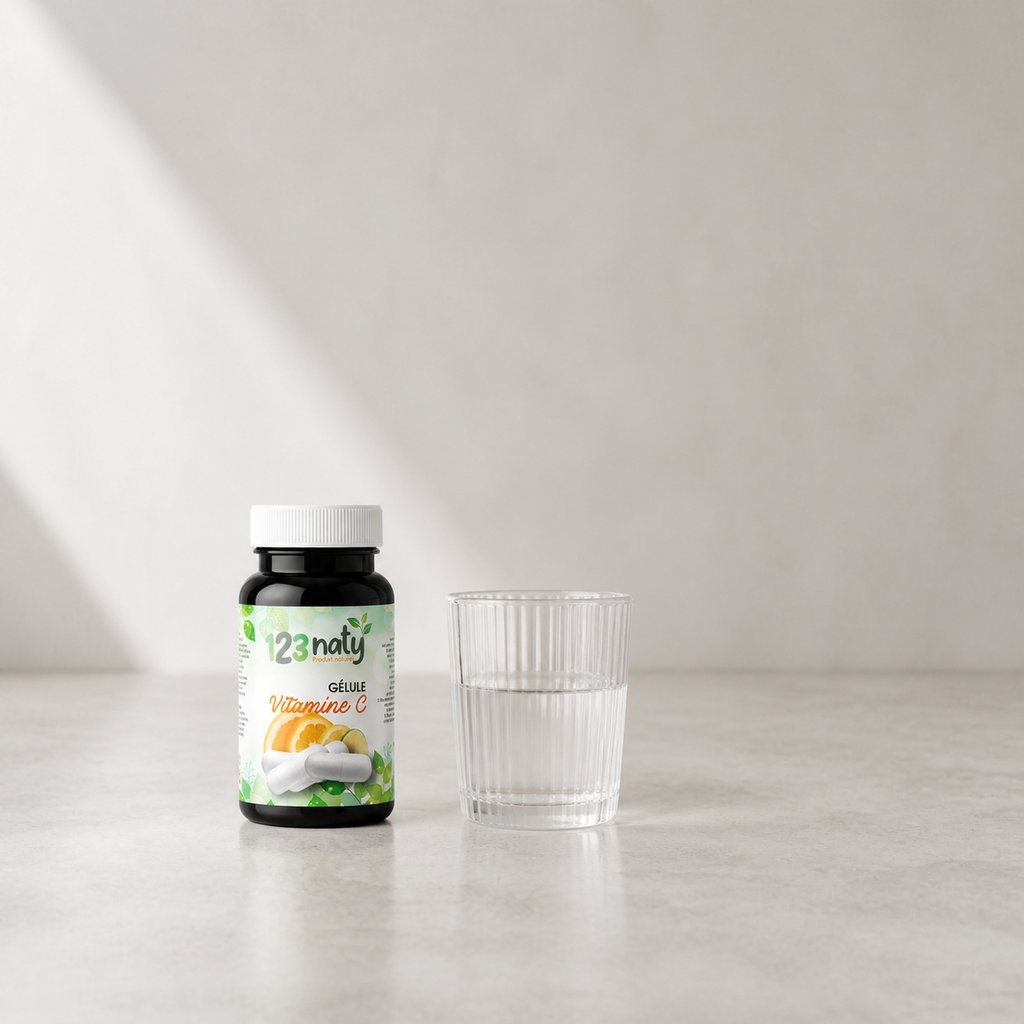 120 Gélules de Vitamines C | 123NATY — Taille réelle du produit