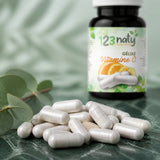 120 Gélules de Vitamines C | 123NATY — Texture en gros plan