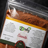 1kg Cannelle Poudre | 123NATY — Détail macro du flacon