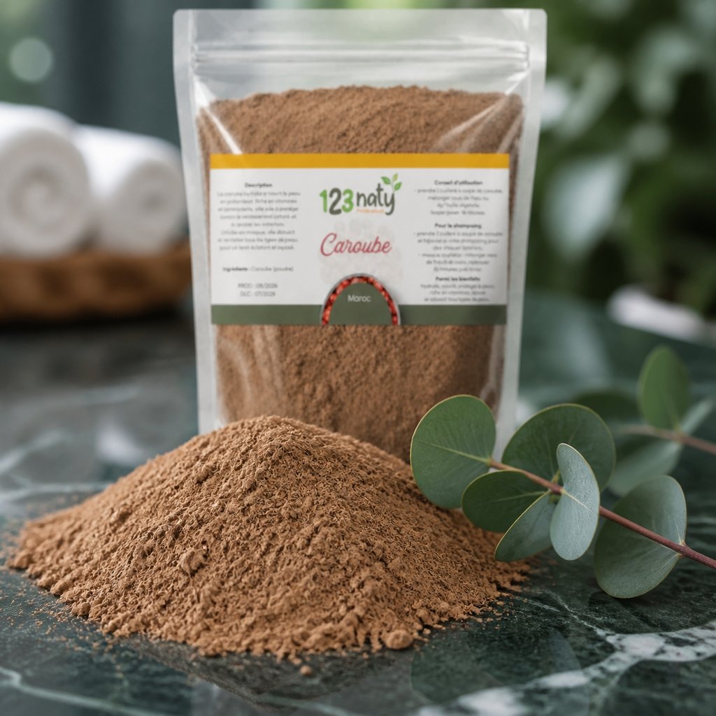 1kg Caroube en Poudre — Texture en gros plan