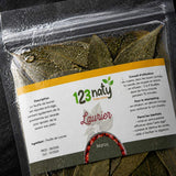 1kg Feuille de Laurier | 123NATY — Détail macro du flacon