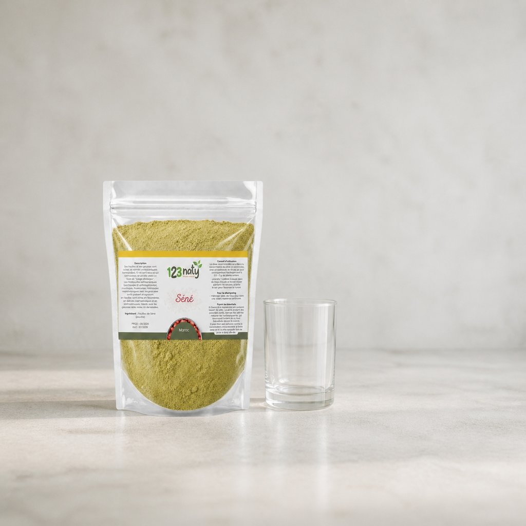 1kg Feuilles de Séné en Poudre – Plante Médicinale Naturelle – Détox | 123NATY — Taille réelle du produit
