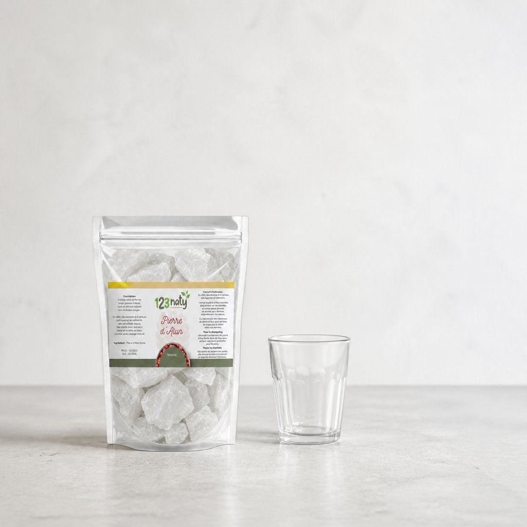 Pierre d’alun brute 1 kg | 123NATY — Taille réelle du produit