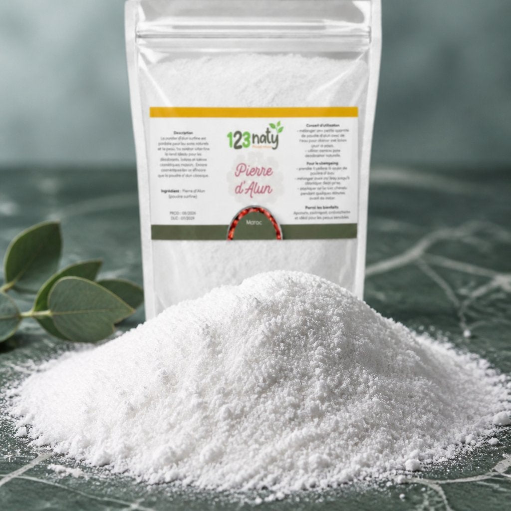 1kg Pierre d'Alun Poudre Surfine | 123NATY — Texture en gros plan