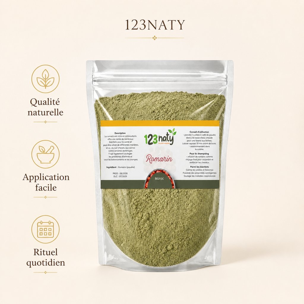 1kg Romarin Poudre | 123NATY — Infographie bénéfices clés