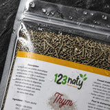1kg Thym Séchée | 123NATY — Détail macro du flacon