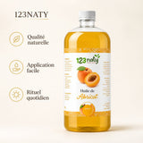1L Huile d'Abricot | 123NATY — Infographie bénéfices clés