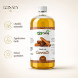1L Huile de Cannelle | 123NATY — Infographie bénéfices clés