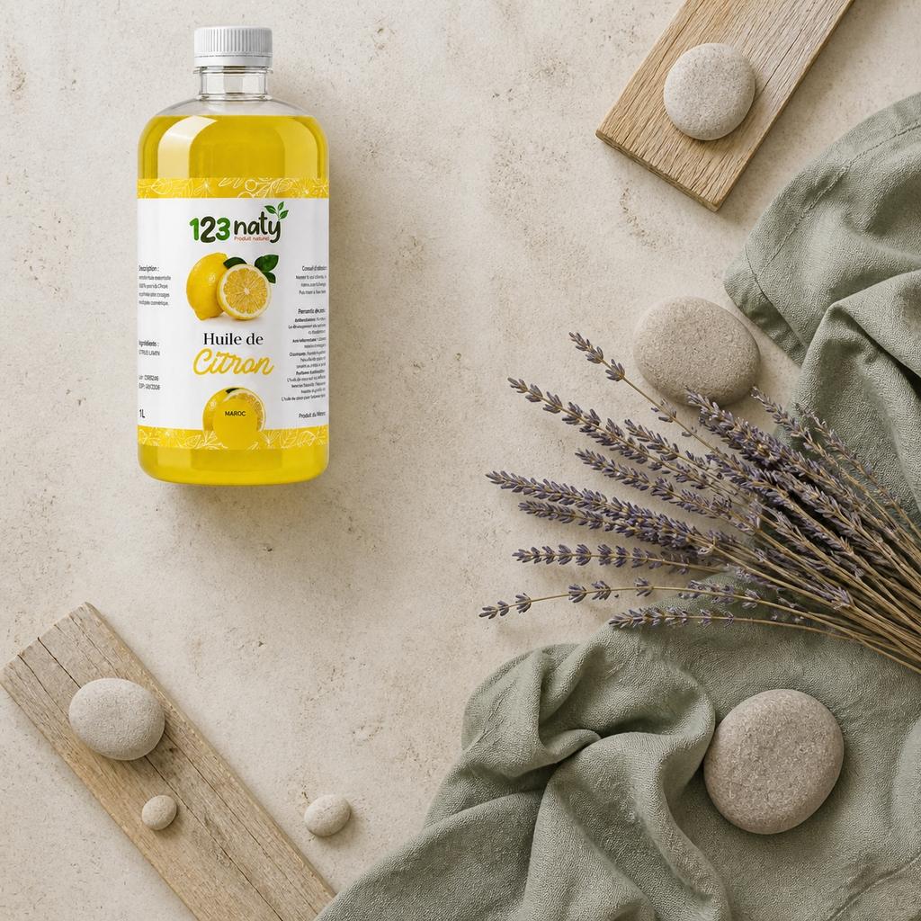 1L Huile de Citron | 123NATY — Ambiance flat lay