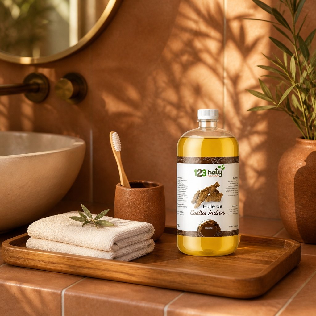 1L Huile de Costus Indien – 100% Naturelle – Vitalité & Détox | 123NATY — Mise en scène d'usage
