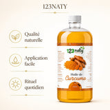 1L Huile de Curcuma | 123NATY — Infographie bénéfices clés