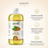 1L Huile de Fenugrec – Soin Corps & Cheveux | 123NATY — Infographie bénéfices clés