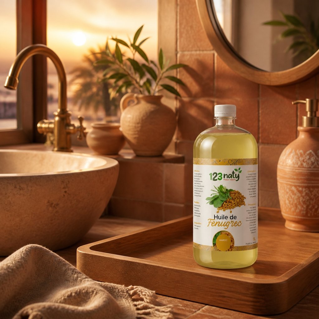 1L Huile de Fenugrec – Soin Corps & Cheveux | 123NATY — Mise en scène d'usage