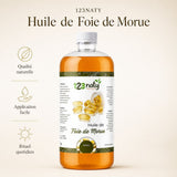 1L Huile de Foie de Morue Cosmétique | 123NATY — Infographie bénéfices clés