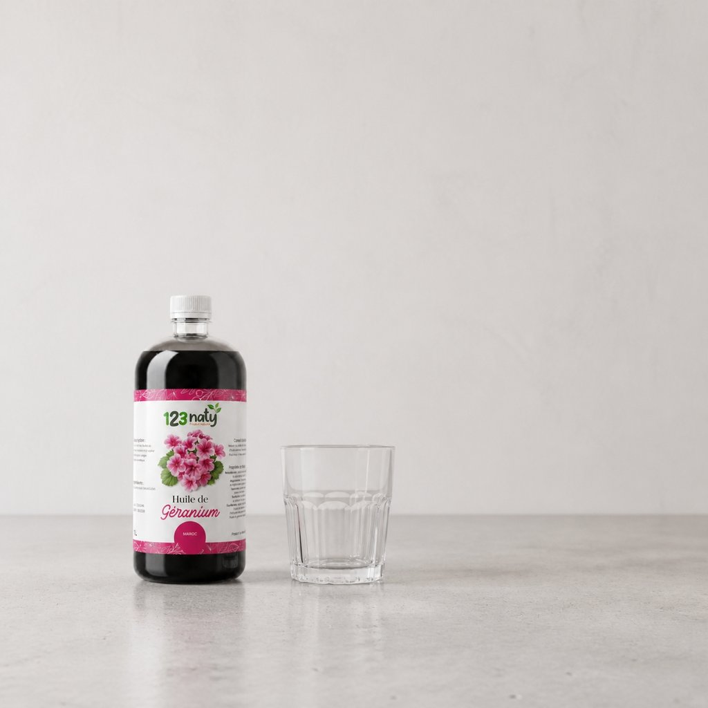 1L Huile de Geranium | 123NATY — Taille réelle du produit